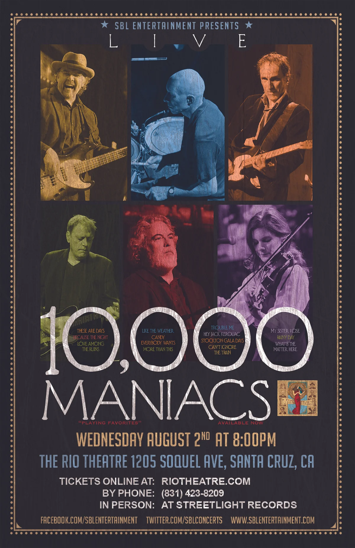 10,000 Maniacs live tour poster 2026–2027